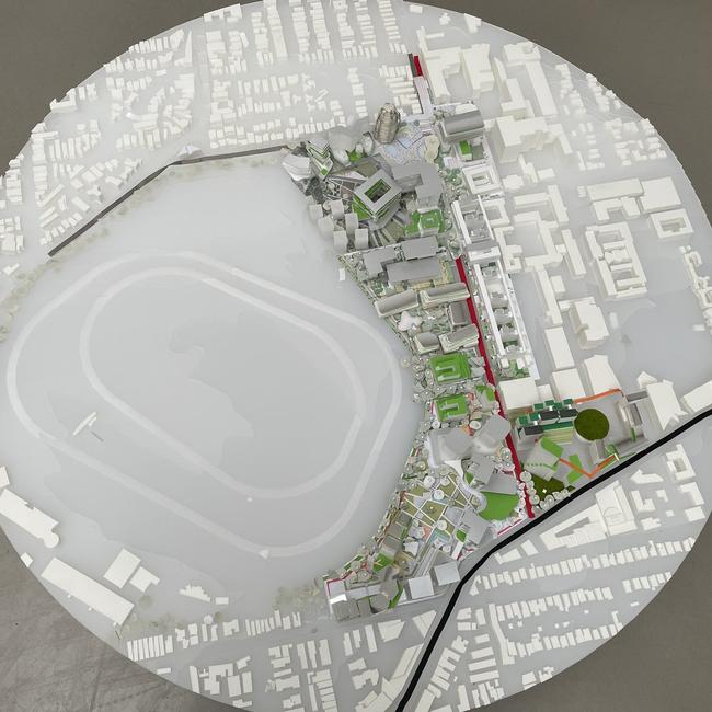 Aerial view of the student masterplan for housing on southern side of Royal Randwick Racecourse and northern edge of UNSW campus.