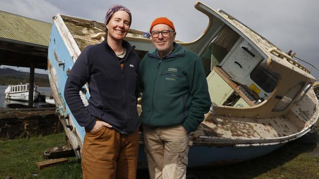 Sarah Mantel junior shipwright and Robert Taylor volunteer who will both be involved with the Little Blue Boat The Little Blue Boat restoration. Picture: Nikki Davis-Jones