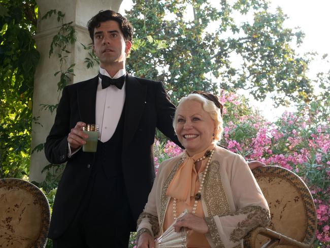 Looking on ... Brice (Hamish Linklater) and Grace (Jacki Weaver) in Woody Allen’s latest, Magic in the Moonlight.