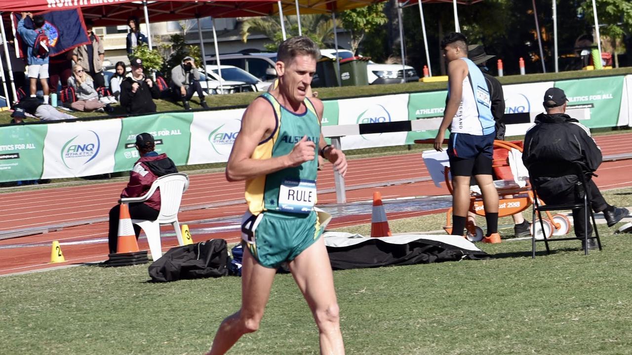 Justin Rule from Mackay. Oceania Athletics Championships in Mackay June 9 2022. Picture: Max O'Driscoll