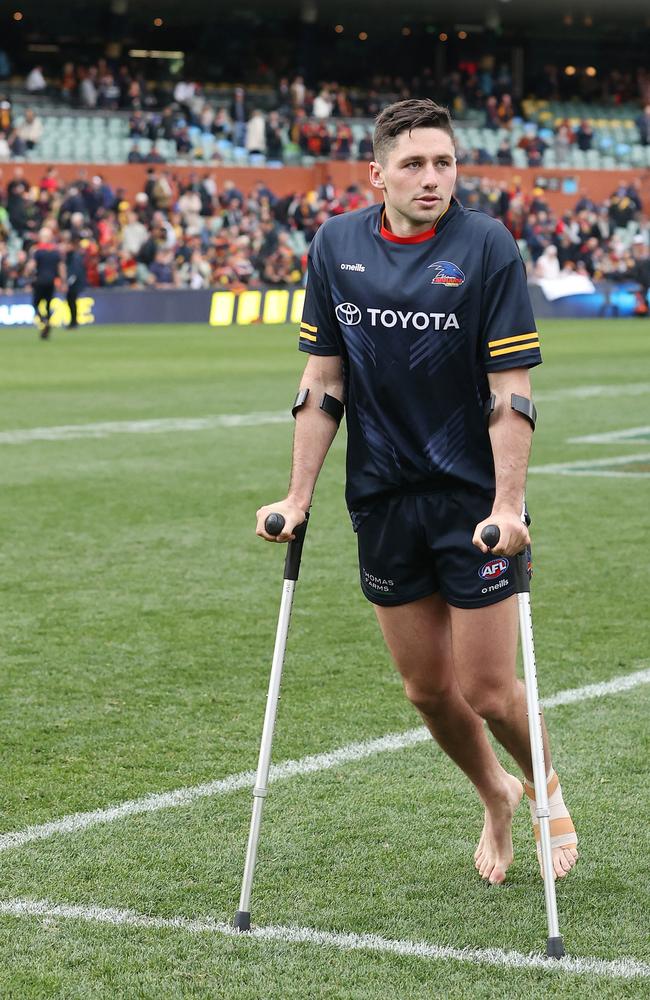 Chayce Jones is back into full drills. Picture: Sarah Reed/AFL Photos