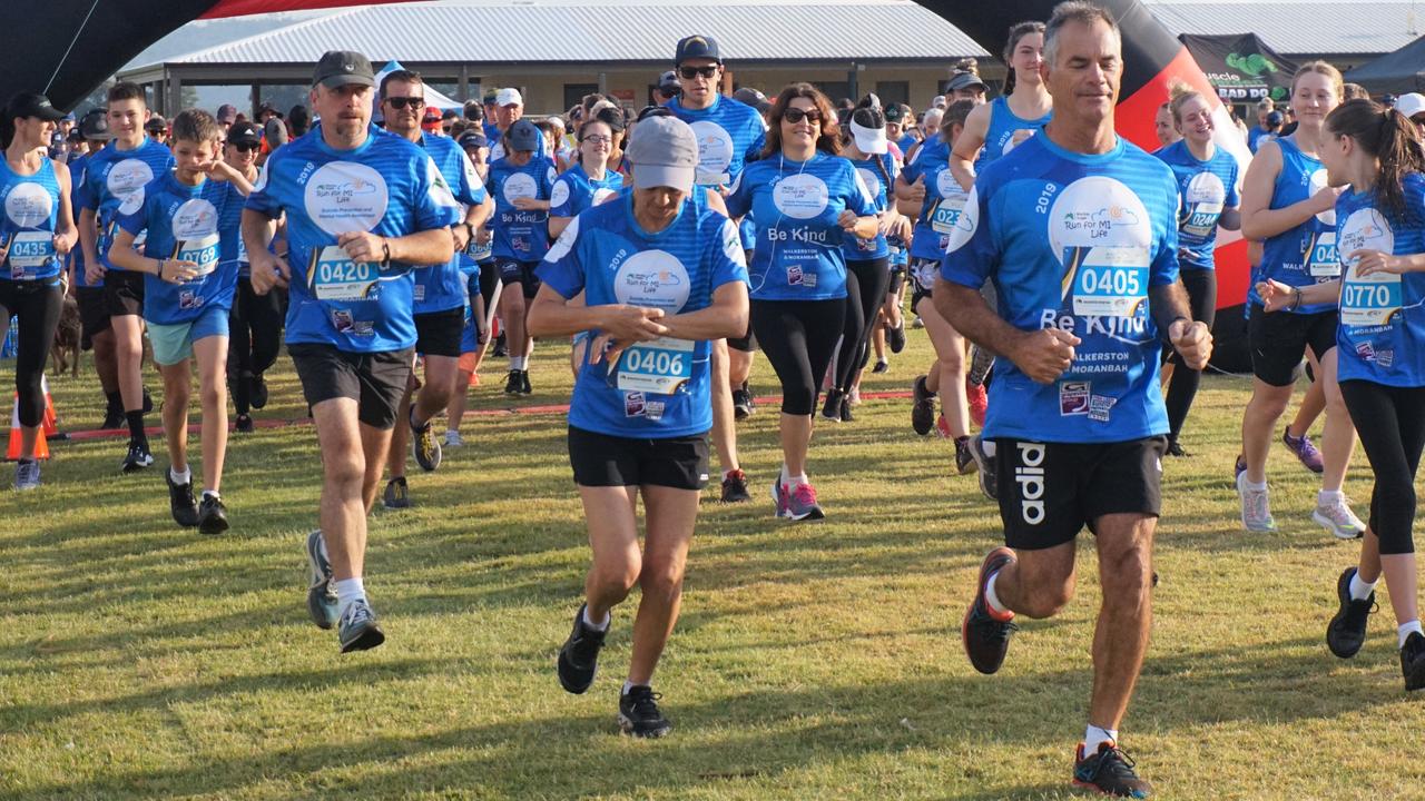 Greg Camilleri leads the 5km runners at the start of Run for MI Life.