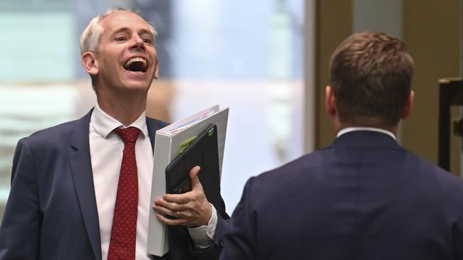 Andrew Giles during question time at Parliament House in Canberra on Tuesday. Picture: NewsWire / Martin Ollman