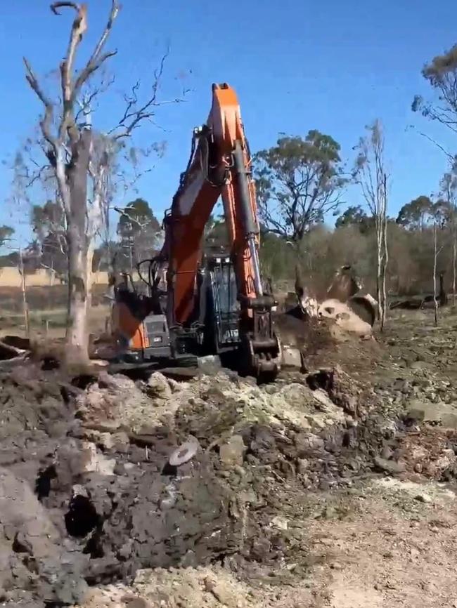 Roadworks on Sunday, September 1, 2024, at the site where a truck and ute collided two days earlier on the Bruce Highway near Daisy Dell Road, Bororen.