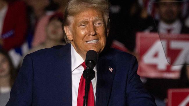 Mr Trump at the rally in Atlanta, Georgia. Picture: Christian Monterrosa/AFP