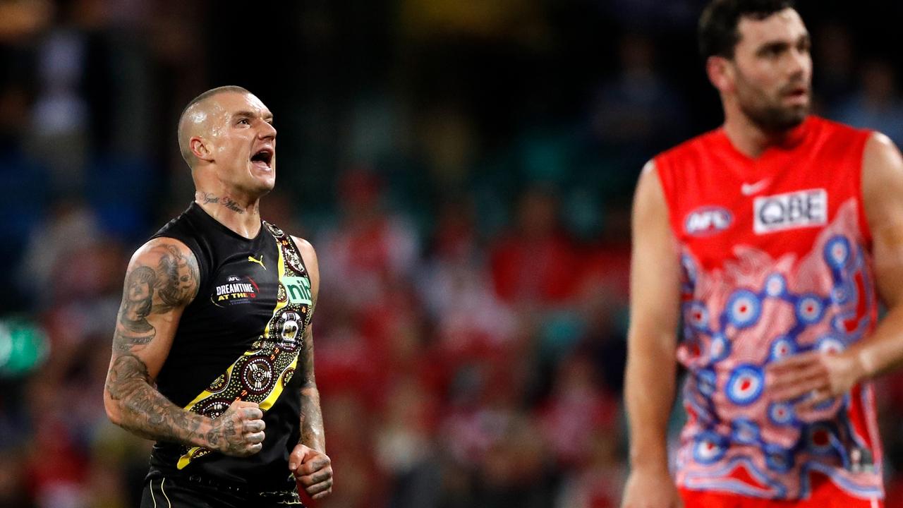 Dustin Martin gave the Swans a taste of what he can produce. Picture: Dylan Burns/AFL Photos via Getty Images