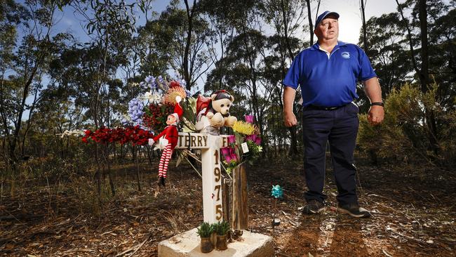 Daryl Floyd at the memorial for Terry. Picture: Alex Coppel