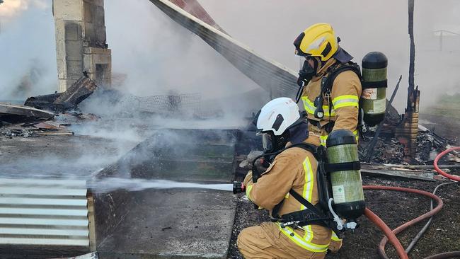House destroyed by fire on Butler street , Kongorong . Picture: CFS