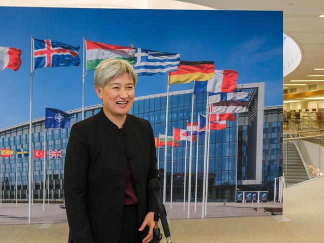 Foreign Minister Penny Wong during her visit to Strasbourg and Brussels