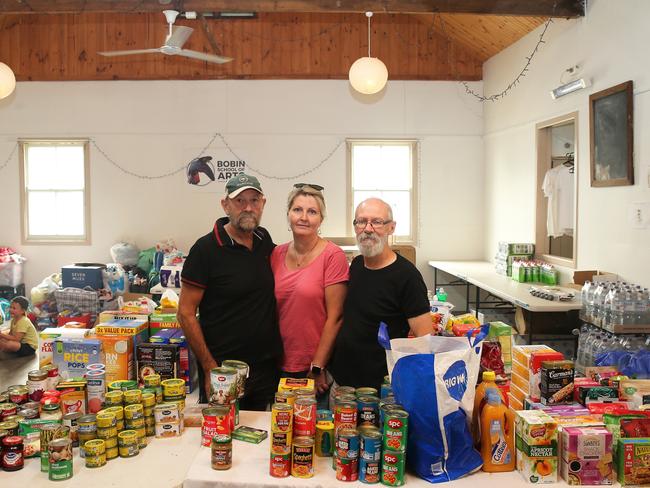 Mark O’Brien, Sandra Zielke and Peter Schouten in the Bobin Community Hall. Picture: Peter Lorimer.