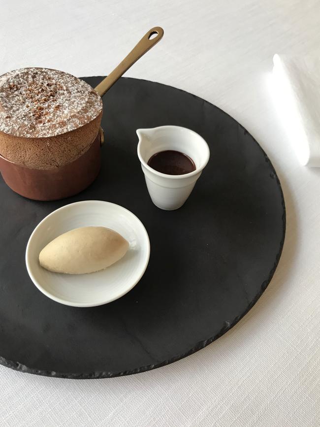 Chocolate souffle at Grossi Florentino in Melbourne CBD. Picture: Supplied