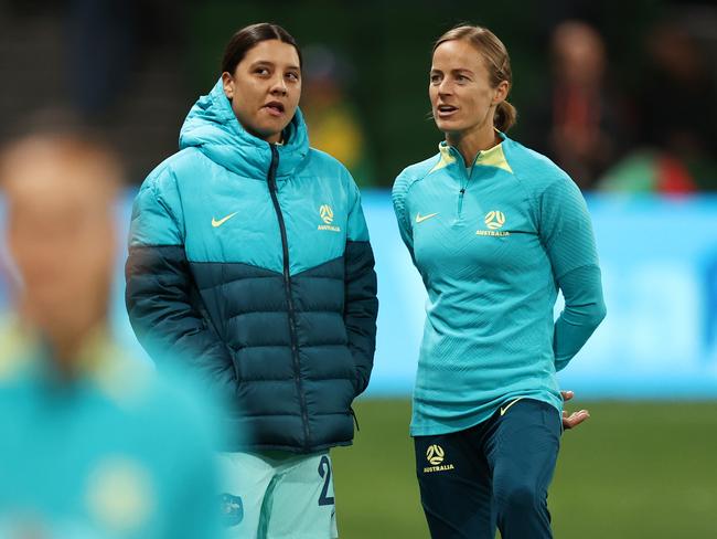 The signs don’t look good for Sam Kerr playing a part in the game. Photo by Michael Klein.