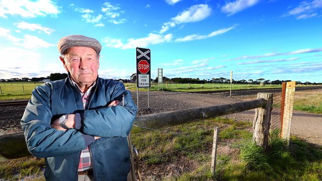 Stan Larcombe was furious at the compulsory acquisition of his historic Waurn Ponds farm. Picture: Glenn Ferguson