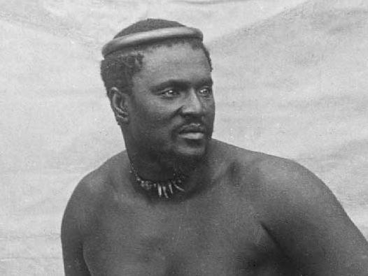 A photograph of Zulu king Cetshwayo or Cetewayo circa 1875.