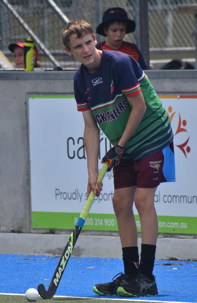 Players at the Park Avenue Brothers Hockey Club and Astro’s Hockey development clinic at Kalka Shades, Rockhampton, on February 8, 2025.