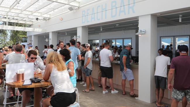 Crowds of people enjoying the atmosphere at the Burleigh Pavilion. Picture: Glenn Hampson