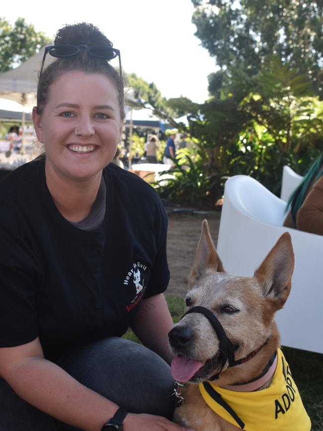Ipswich 2023 Dog Day at Nicholas Street Precinct pictured is Mel Ison with dog Oli