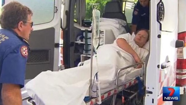 Jabez Reitman is taken to hospital / Picture: Channel 7