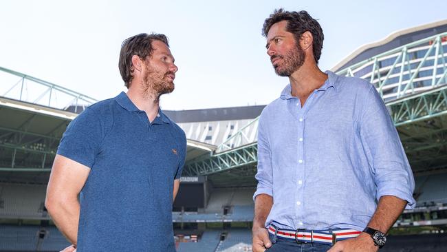 AFLPA president Patrick Dangerfield and AFL chief Gillon McLachlan are close to seeing eye-to-eye. Picture: Sarah Matray