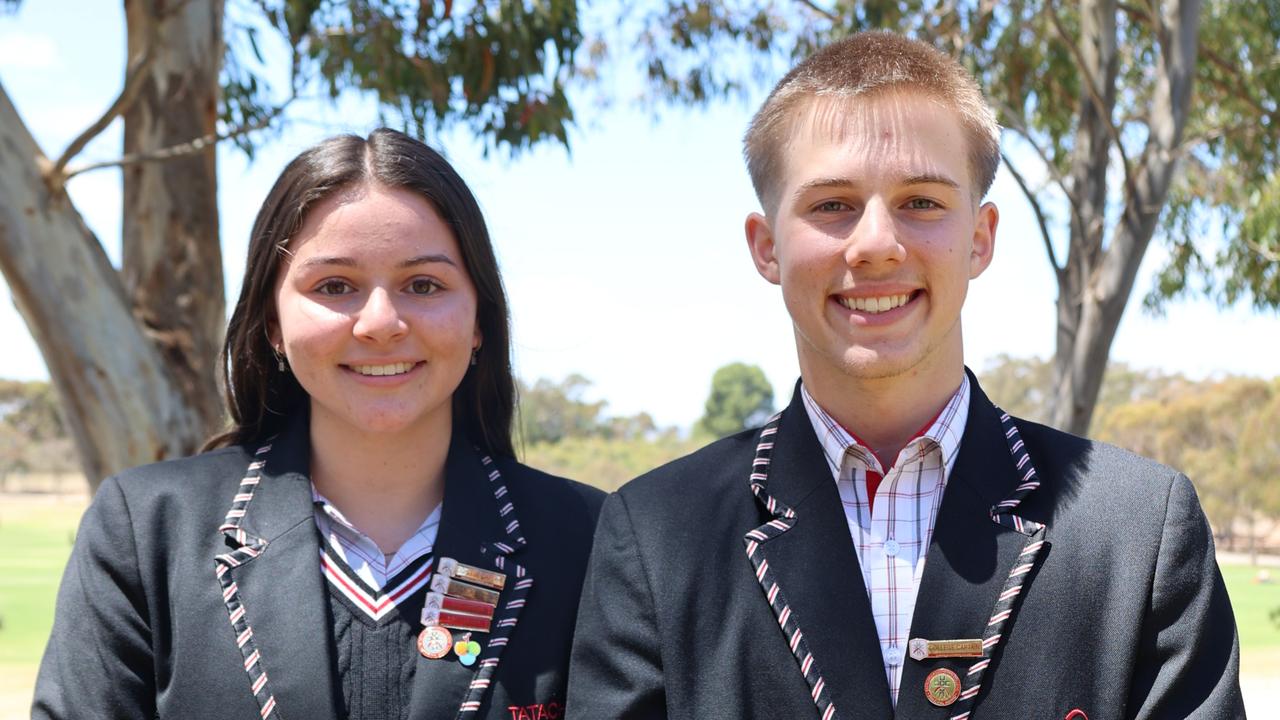 2025 Tatachilla Lutheran College captains Travis Robinson-Prince and Jakayla Loza. Picture: Supplied