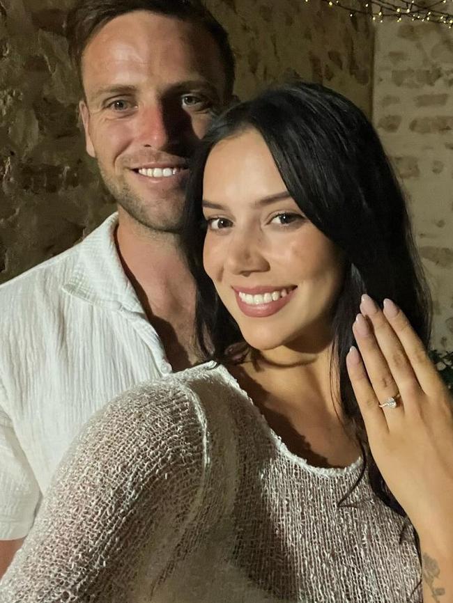 Veteran Crow Brodie Smith announced his engagement to Lisa McCarthy. Picture: Instagram