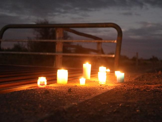 Friends of Nathan Turner have burned candles in their driveways in tribute to him. Picture: Photo Steve Vit.