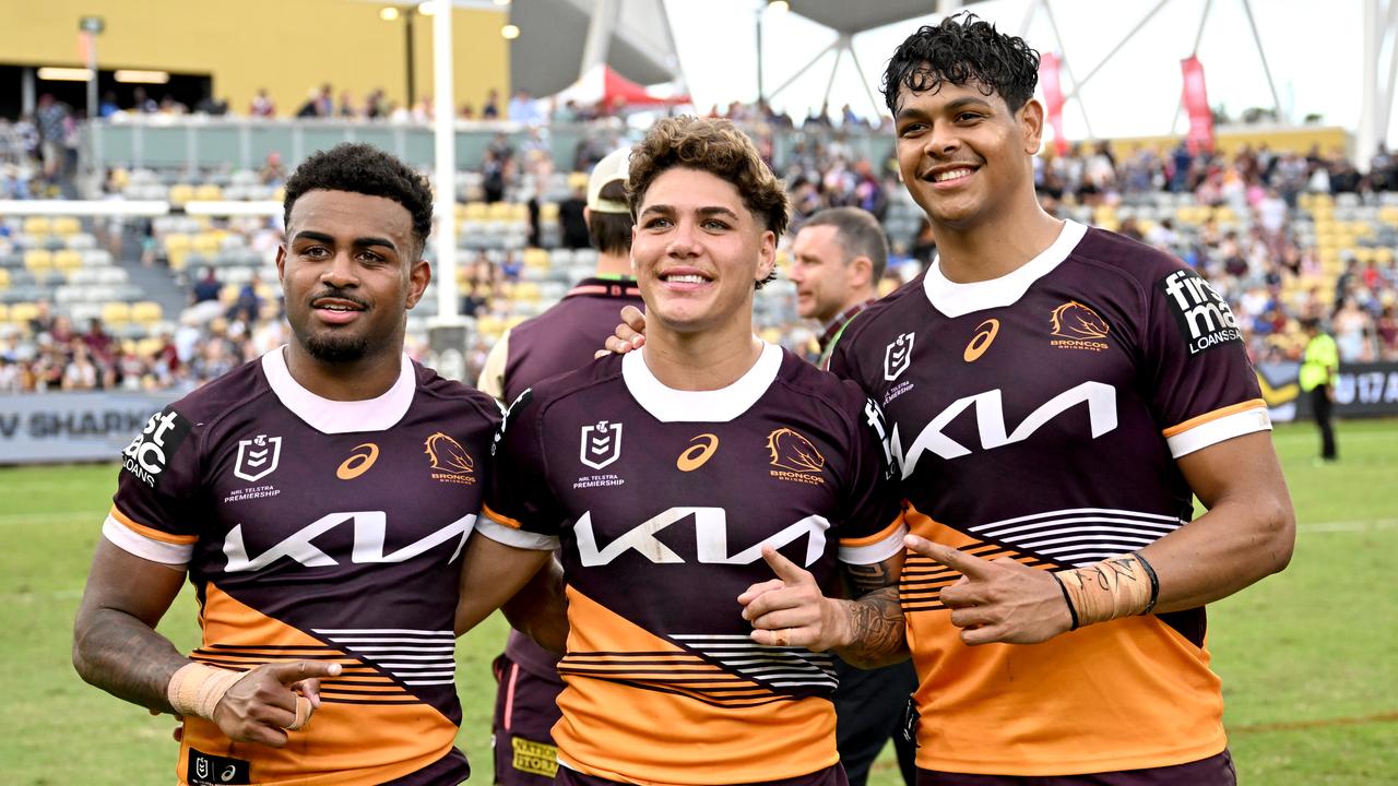 Ezra Mam, Reece Walsh and Selwyn Cobbo are all key to ongoing success at Brisbane. Picture: NRL Imagery