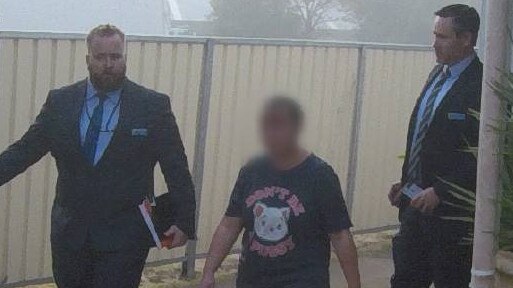 Tracey Gould after she was arrested by Strike Force Bato detectives in March 2019. Picture: NSW Police