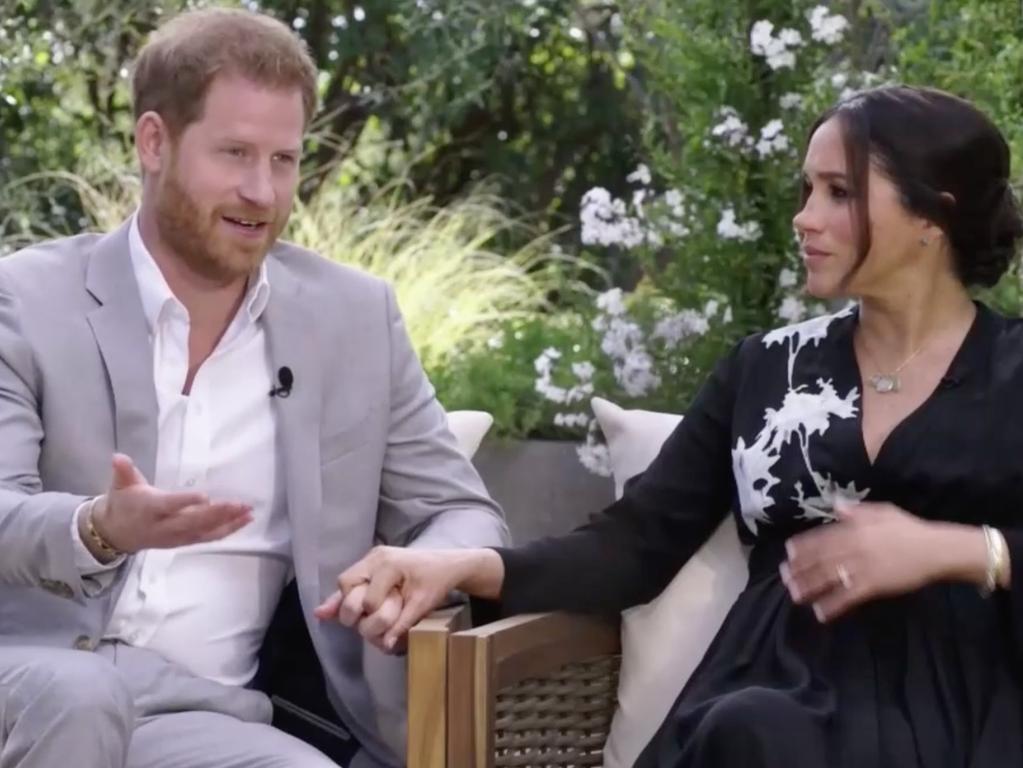 Harry and Meghan followed Fergie’s footsteps to the US and onto the set of Oprah. Picture: Supplied