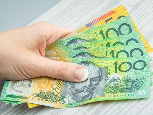 Australian money, currency, notes, generic investing in shares