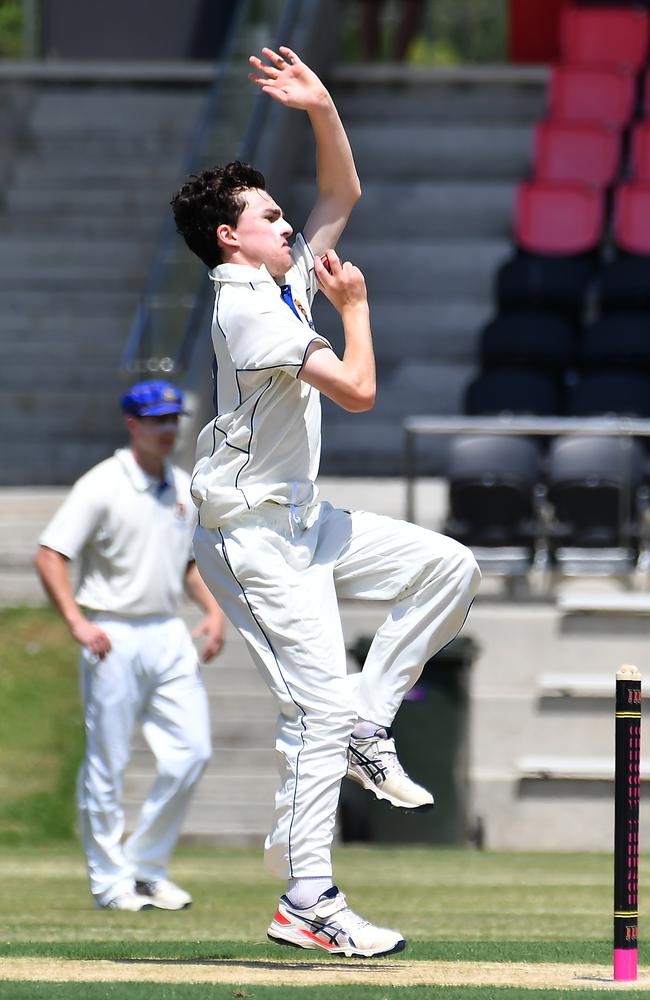 Toowoomba Grammar School bowler Charlie Lachmund Picture, John Gass