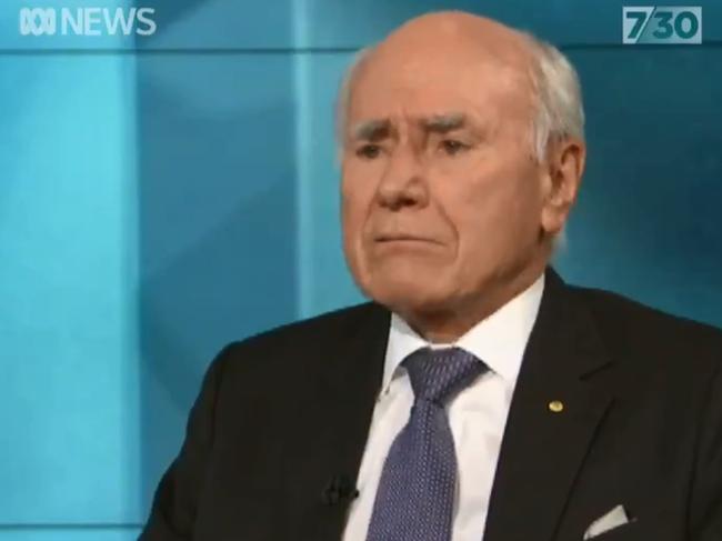 Former prime minister John Howard spoke to ABC’s 730 on Tuesday night.