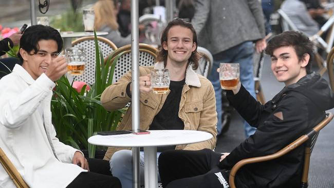 Sydneysiders enjoy a drink at the Fortune of War Hotel in The Rocks on Freedom Day. Picture: NCA NewsWire / Jeremy Piper