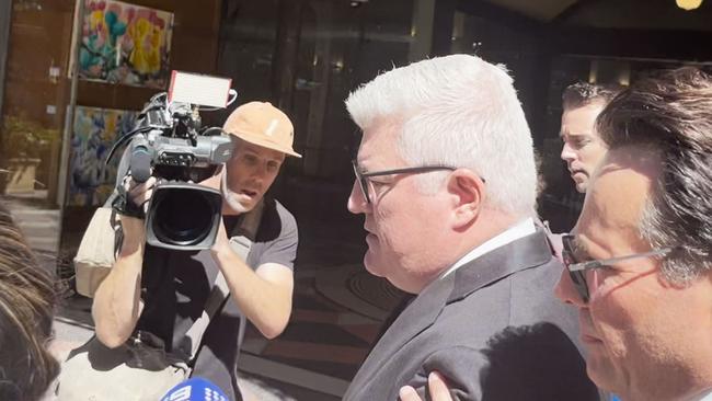 Stuart MacGill leaving court after being found guilty earlier this year. Picture: NewsWire/Steve Zemek.
