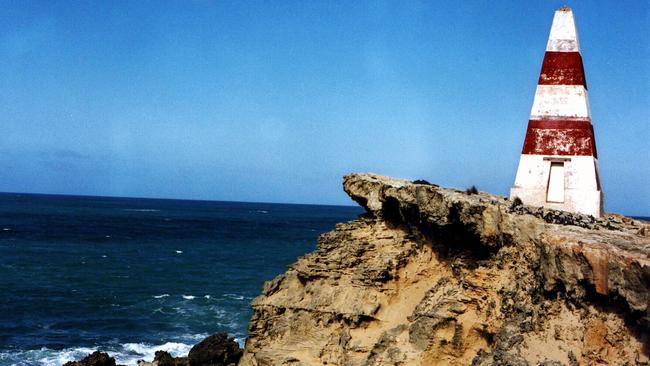 The obelisk stands on a clifftop on the Robe coastline but is not approachable because of holes in the cliffs from erosion.