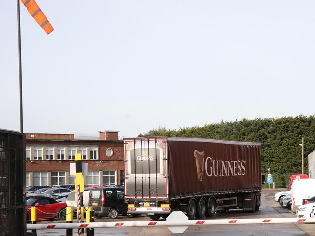 Guinness lorries at the Diageo packaging factory in East Belfast where Guinness is packed in cans and bottles. Picture: Ella Pellegrini