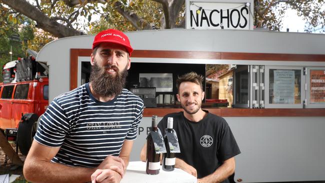 Justin Westhoff in the Royal Croquet Club with his Forage Supply Co. food truck and co-founder Scott Rogasch. Picture: Calum Robertson