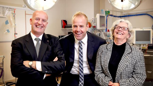 Dr John Greenwood AM, Sheila Kavanagh OAM and Julian Burton OAM on the 10th anniversary of the foundation of the Julian Burton Burns Trust in 2015. pic Mike Burton