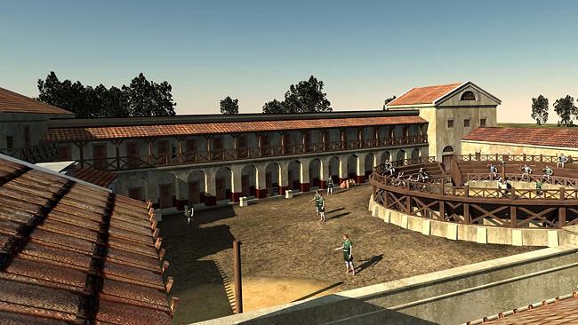 Recreated ... A digital reconstruction model of the Roman school of gladiators at Carnunt