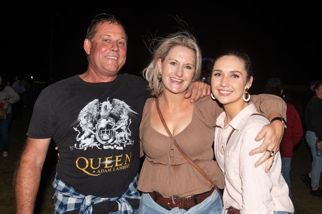 Wayne Roatz, Kelly Zulkarnain and Georgia Butlin at Legends on the Lawn at Harrup Park Country Club.Picture: Michaela Harlow