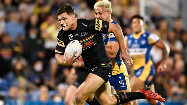 Nathan Cleary’s boot proved the difference in the end. Picture: Matt Roberts/Getty Images