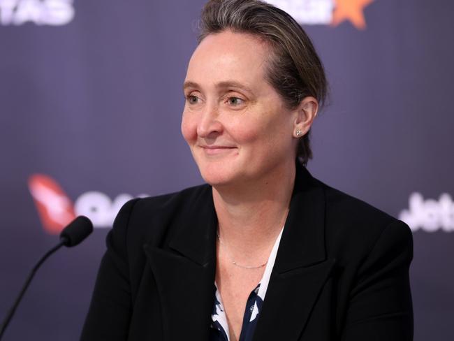 SYDNEY, AUSTRALIA - NewsWire Photos AUGUST 25, 2022: Chief Financial Officer Vanessa Hudson pictured at at Qantas GroupÃs full year results press conference.Picture: NCA NewsWire / Damian Shaw