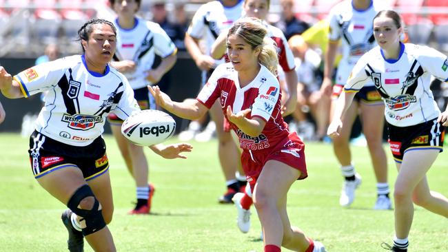 Redcliffe player Aspen NakaoHarvey 19s girls' game between Souths Logan and RedcliffeSaturday February 18, 2022. Picture, John Gass