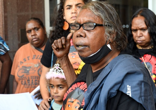 Parumpurru Yuendumu Select Committee's Valerie Martin speaks after the Rolfe verdict