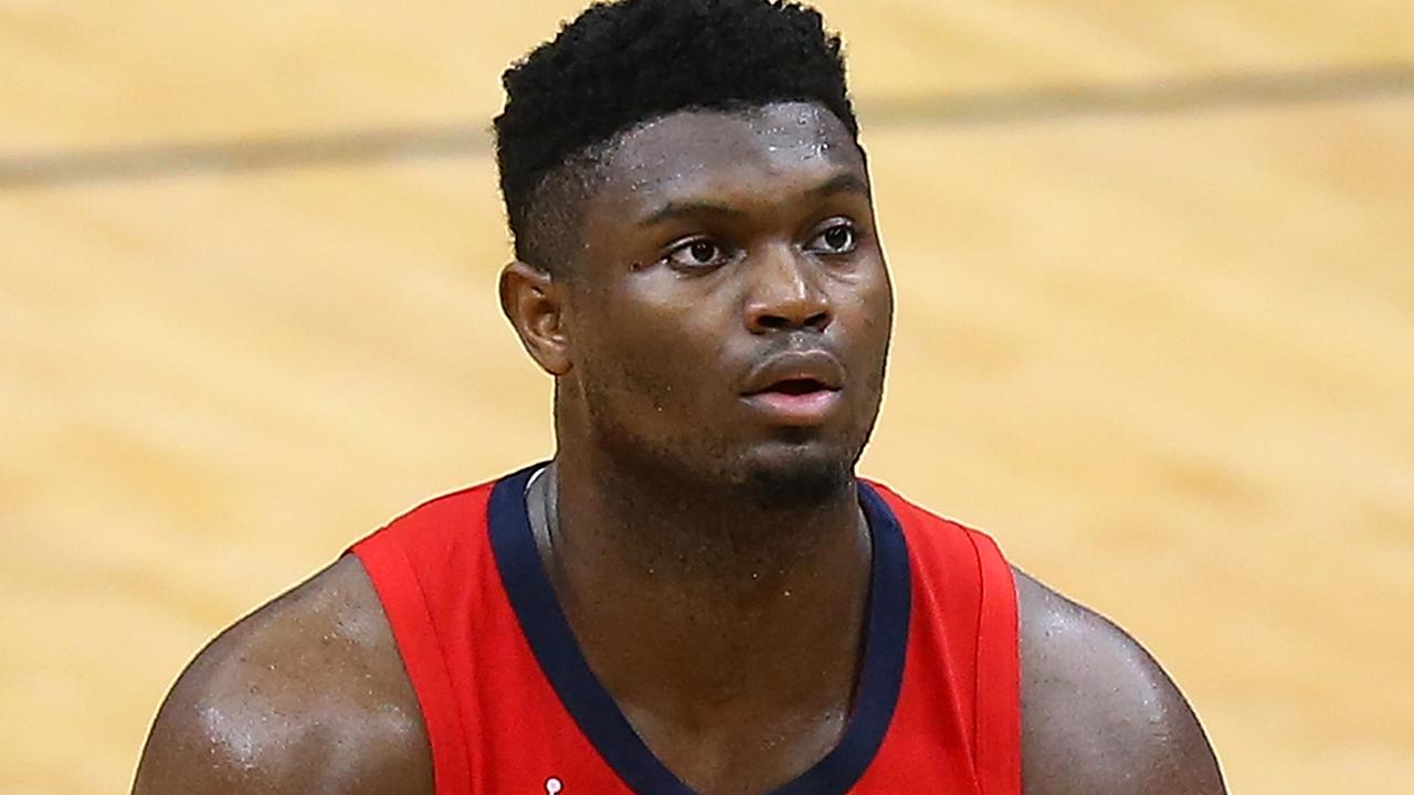 NEW ORLEANS, LOUISIANA - JANUARY 02: Zion Williamson #1 of the New Orleans Pelicans shoots a free throw against the Toronto Raptors during the second half at the Smoothie King Center on January 02, 2021 in New Orleans, Louisiana. NOTE TO USER: User expressly acknowledges and agrees that, by downloading and or using this Photograph, user is consenting to the terms and conditions of the Getty Images License Agreement. (Photo by Jonathan Bachman/Getty Images)