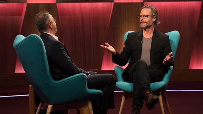 Andrew Denton and Guy Pearce get frank. Picture: Belinda Pratten