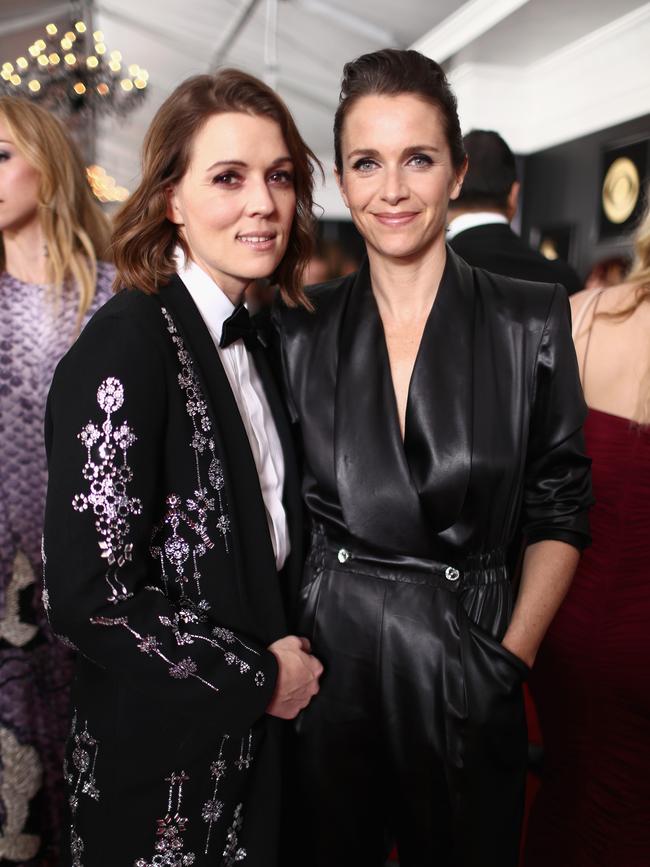 Brandi Carlile and Catherine Shepherd attend the Grammys. Picture: Getty