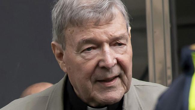 Cardinal George Pell arrives at the County Court in Melbourne. Picture: AP