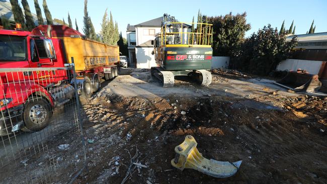 Demolition works at the Portrush/Magill roads intersection in 2020 for the upgrade. Picture: Tait Schmaal