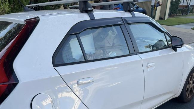 Photos of the car show fast food packaging stacked high on all seats except the driver's. Photo: Malcolm Cleary-Polzin